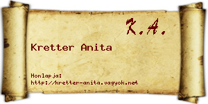 Kretter Anita névjegykártya