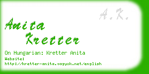 anita kretter business card